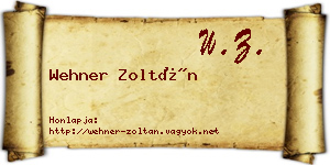 Wehner Zoltán névjegykártya