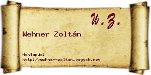 Wehner Zoltán névjegykártya
